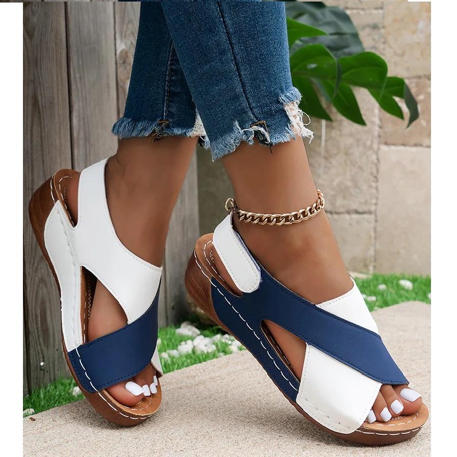Roman Sandals Women's Summer Sponge Cake Thick Sole with Skirt, Casual Open Toe Versatile Beach Sandals