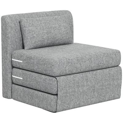 Sleeper Chair, Guest Mattress, 3-Fold Foldable, Compact, Metal Frame, 80x75x74 Cm, Grey