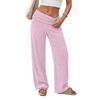 Women's High Waist Wide Leg Pants Color Soft Casual Trousers