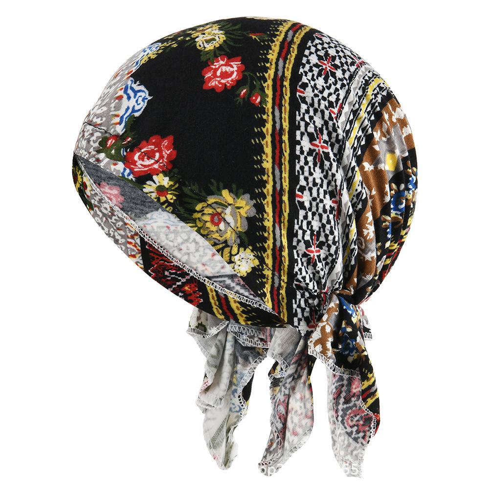 Printed Triangle Hat - Spring/Summer Thin Cotton Headscarf, Breathable Sun Protection Adult Hat Covering