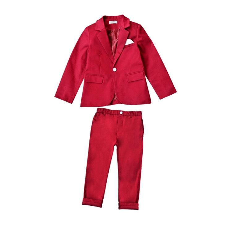 Frühling Herbst Formale Jungen Anzug Set Kinder Party Host Hochzeit Kostüm Kleine Kinder Blazer Hosen Kleidung Sets