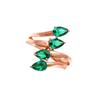 Rose Gold Plated Princess Diana Green Stone Ring Purple Gold Ring Generous Luxury Jewelry