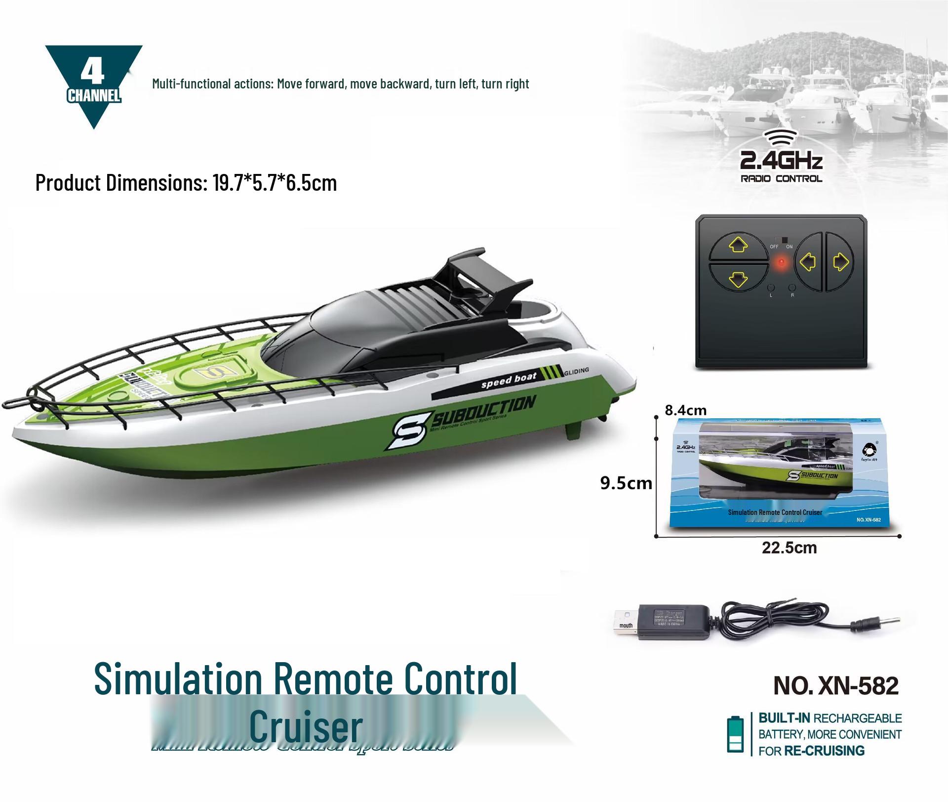 Golden Light Remote Control Mini Aircraft Carrier & Speedboat Model