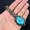 Gorgeous Turquoise Gemstone Pure Copper Wire Wrapped Handmade Pendant Jewelry