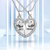 2 Pezzi Collane dell'Amicizia con Strass Scintillanti Regalo MIGLIORI AMICI Panda Ciondolo a Cuore Collane Accessorio Gioiello