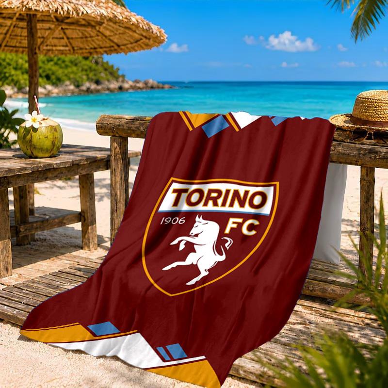 Asciugamano da Spiaggia con Stemma Torino Fc, Asciugatura Rapida, Facile da Curare, Adatto sia per il Fitness che per le Vacanze al Mare, Essenziale per lo Sport