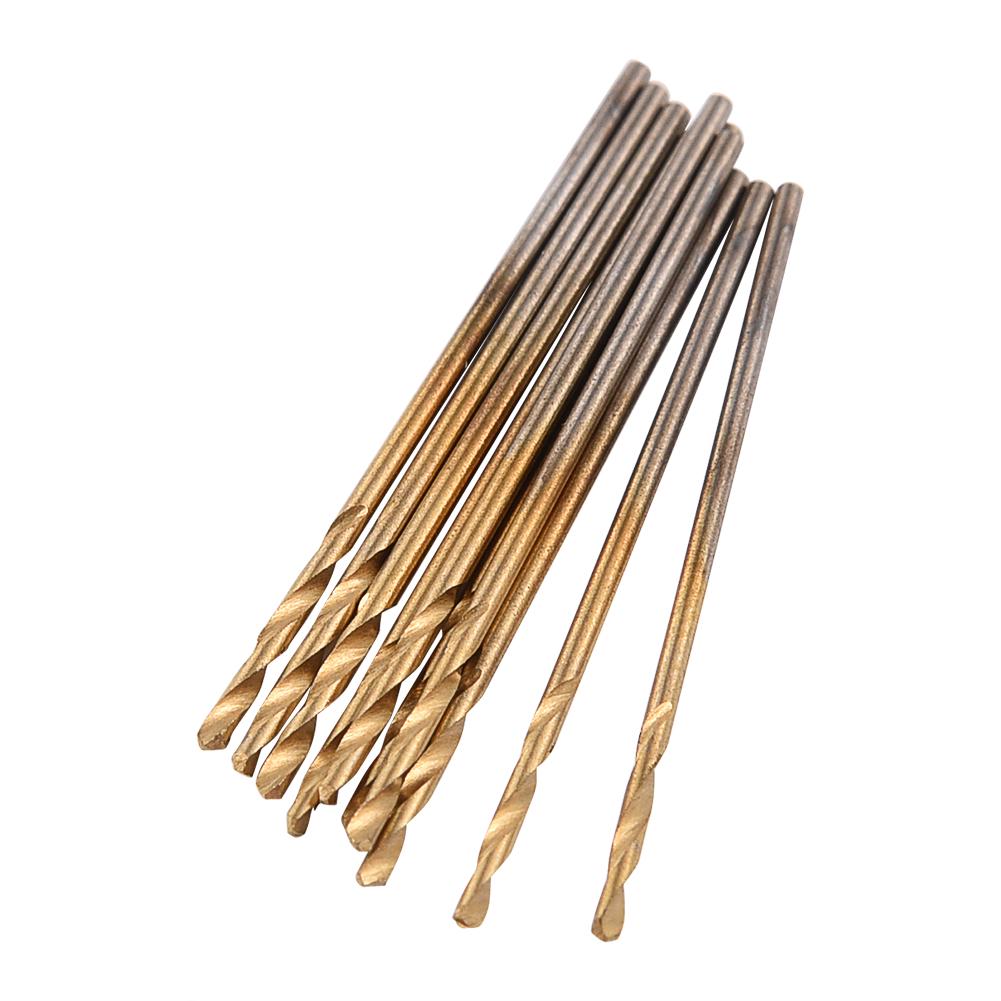 1.0mm HSS Drill Bit with Straight Shank Spiral Drill, Electrical Tool for PCB, Thin Aluminum, Iron Sheet, Plastic Processing, 10Pcs