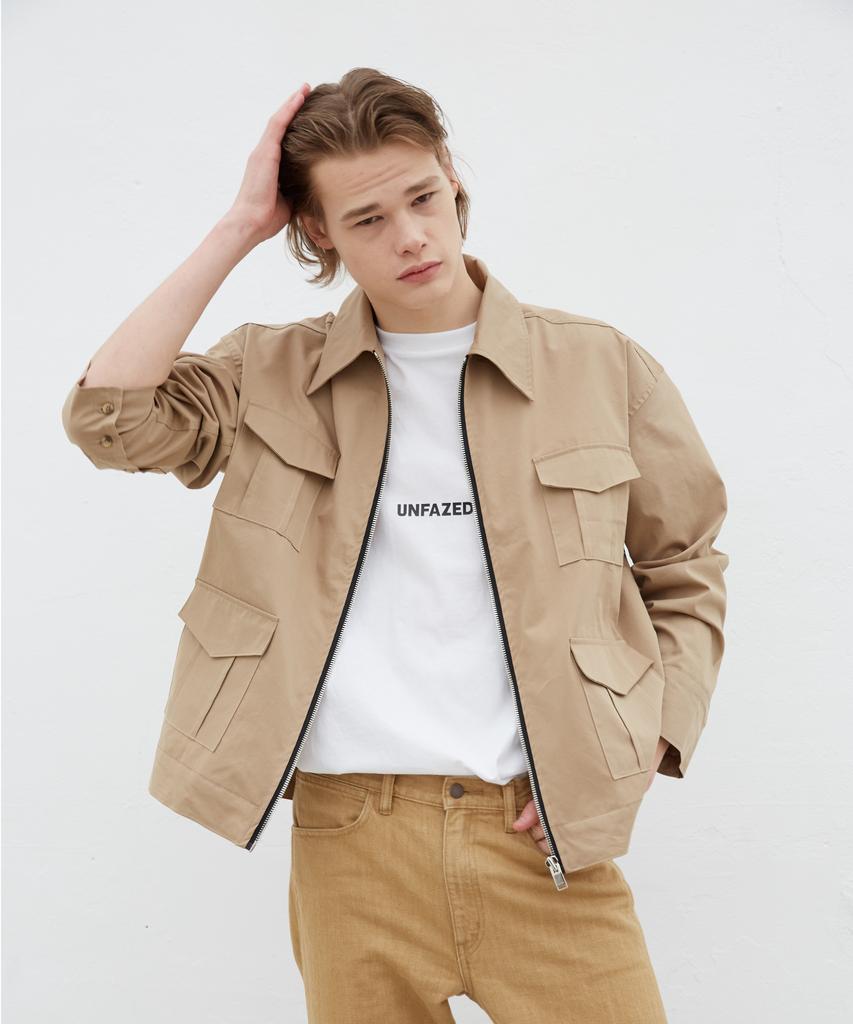 Inprep Zipped Beige Shirt Jacket