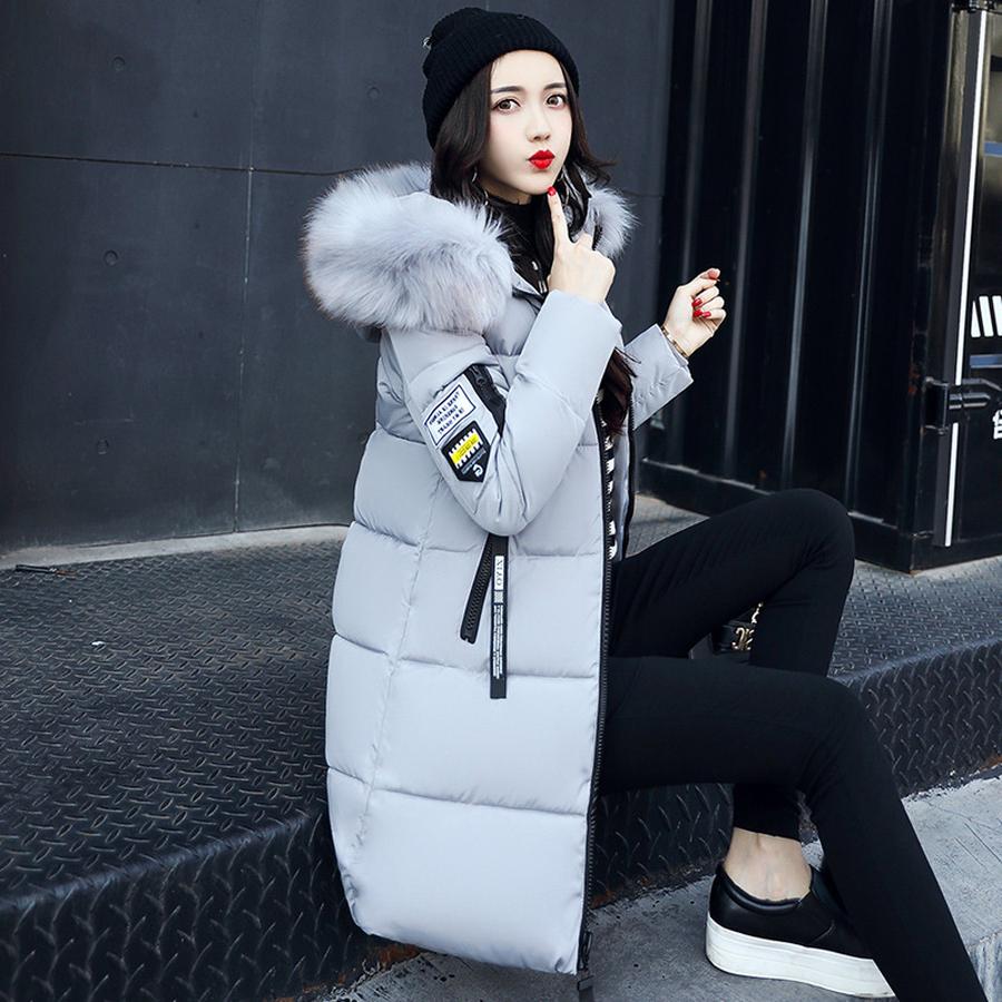 Winter New Thick Plus Size Long Sleeve Cotton Coat Women Korean Style Imported Slim Fit Hooded Printed Cotton Jacket Women