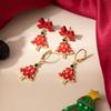 Elegant Red Christmas Tree Bow Earrings for Women - Festive Holiday Jewelry