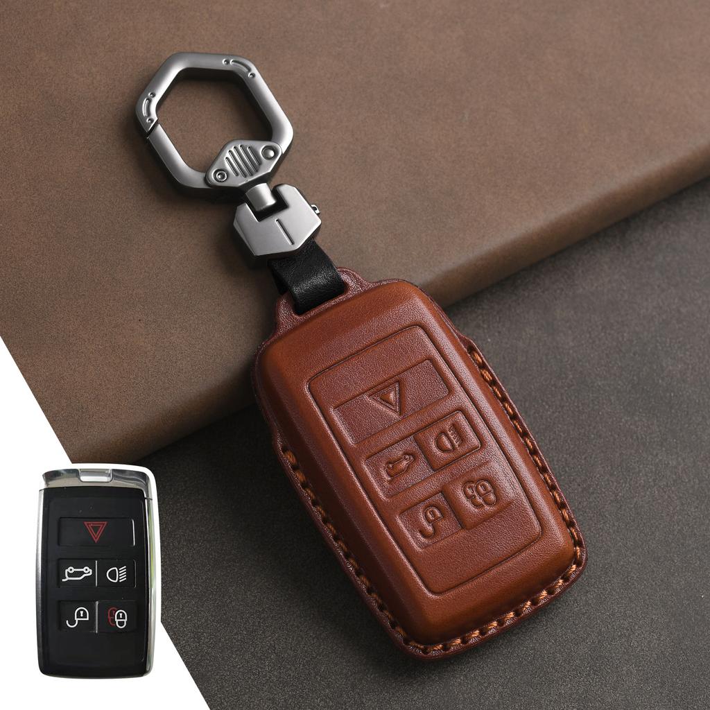 Funda para Llave de Coche, Adecuada para Land Rover, Funda para Llave de Coche New Range Rover Sport, Cuero Genuino, Primera Capa de Piel de Vaca