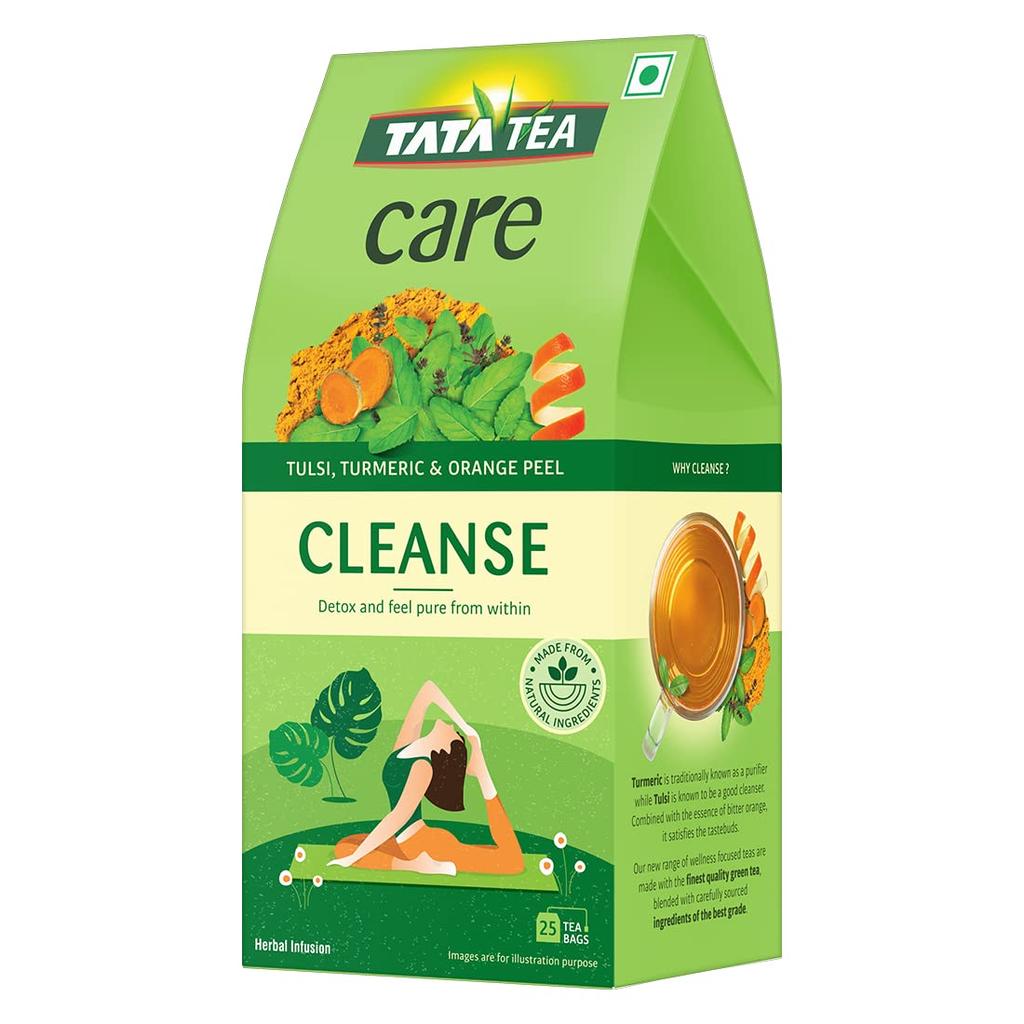 Zelený čaj pro čištění s Tulsi a Kurkumou (25 balení), Infuzní zelený čaj s tulsi, kurkumou, Tata Tea