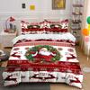 Santa Reindeer Christmas Set Bedding Duvet Cover Set Duvet Cover Pillowcases  (1*Duvet Cover 2*Pillowcases, Without Duvet Insert)