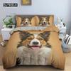 Cute Dog Bedding Set Microfiber 3D Pet Puppy Duvet Cover Animal Theme Quilt Cover Single Queen King For Child Boys Girls Bedroom