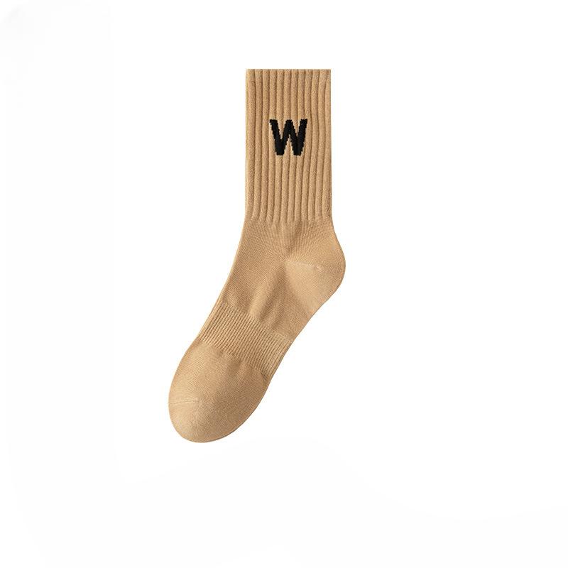 Female Autumn and Winter Warm Sweat Absorbing Breathable Boneless Letter Sports Tube Socks