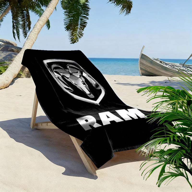 Dodge RAM Print Beach Towel, Large Soft Quick Dry Towel for Beach Camping Swimming