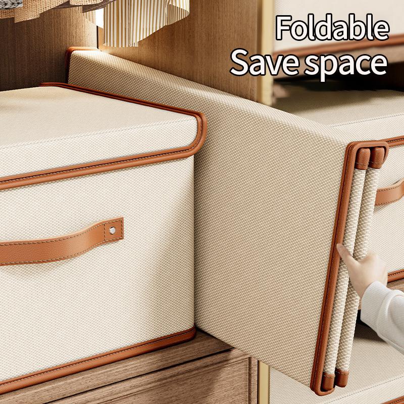 Scatole Contenitori Cubici con Coperchi, Scatola Pieghevole per Conservazione Vestiti Manici in Pelle PU Cubi Decorativi per la Casa Contenitore Organizzatore per Armadio
