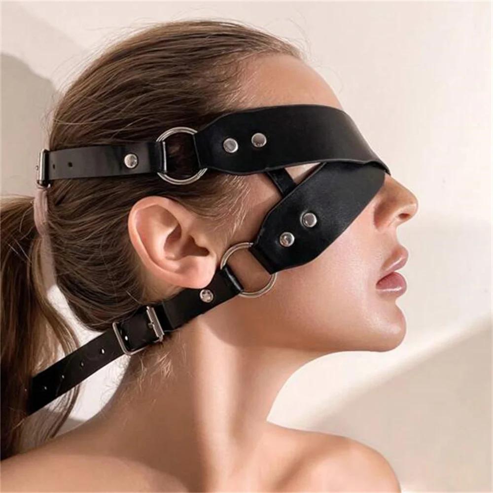 Exotic Leather Mask Women Men Cosplay Blindfold Games Half Face Mask BDSM Gothic Sex Toy Party Masquerade Ball Fancy Masks