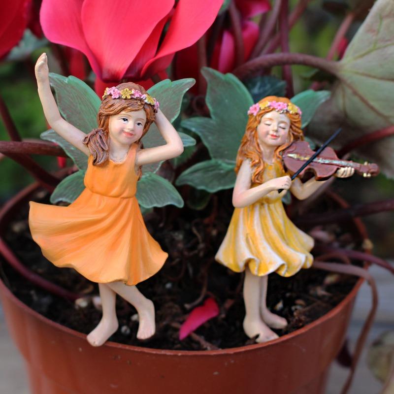 Luminous Band Flower Fairy Plugin Creative Resin Handicrafts Garden Decoration and Landscaping Fairy Ornaments