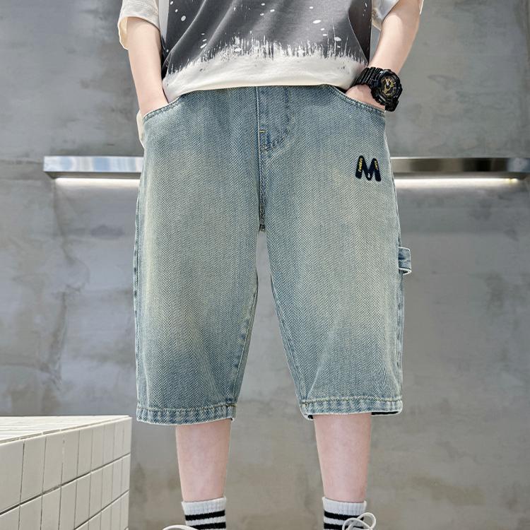 Boys' Casual Sports Cropped Jeans Summer Thin Cut Cool and Trendy