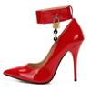 Sexy lodičky na vysokém podpatku Žena Móda Pásek na kotníku Klíč Dec Luxusní Designér Špičaté Černé Červené Dámské Boty na Stiletto Podpatku