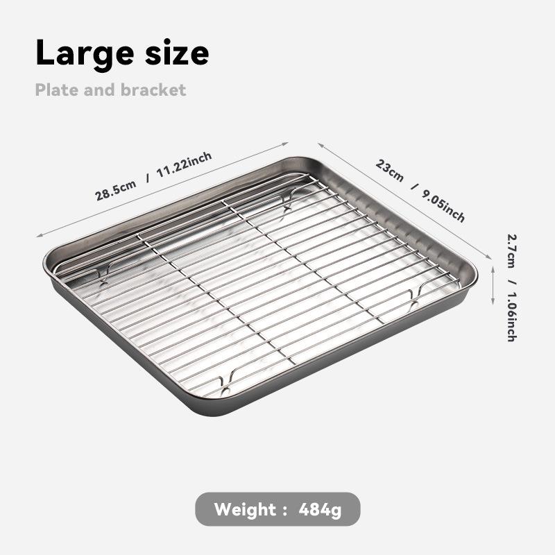 

Поднос из нержавеющей стали и сетчатый противень для запекания, жарки, барбекю и слива масла