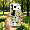 Black Cats Case for iphone XS Max XR 18 Pro Max 13 15 12 Air 14 16 Plus 17 Pro 11 Silver Glitter Crackle Background
