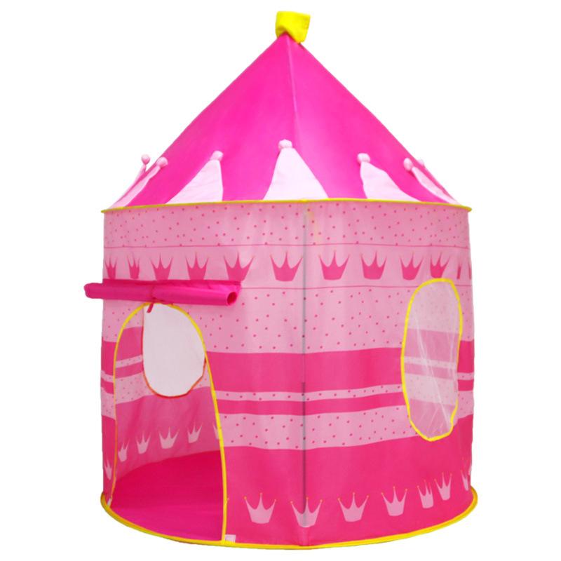 Tragbare Faltzelte für Babys und Kleinkinder, Schloss, Kinder, Rosa, Blau, Spielhaus, Camping-Spielzeug, Geburtstag, Weihnachten, Outdoor-Geschenke, Zimmerdekoration