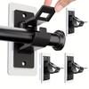 Nail-free removable curtain bracket for walls and ceilings up to 1.2 inch curtain rod no punching installation