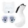 Halloween Fox Costume Set: Mask, Gloves & Plush Tail Cosplay Accessories