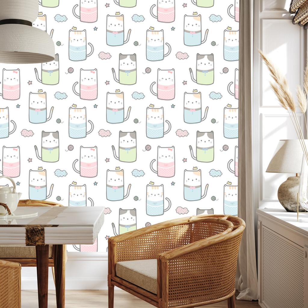 Kittens and Clouds Wallpaper for Living Room and Bedroom 50x1000