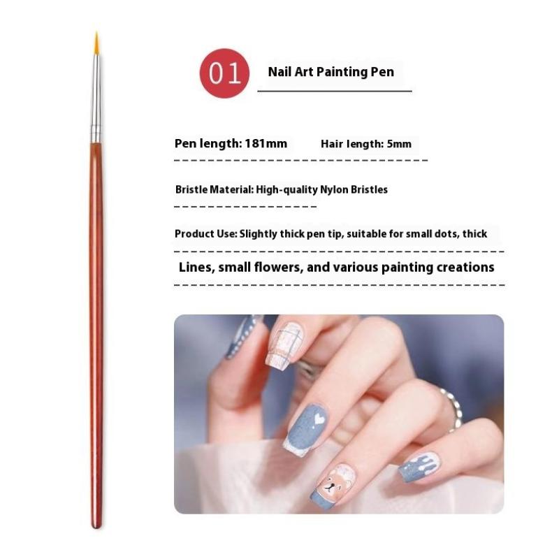 Wooden Nail Art Brushes Nail Art Liner Brush For Thin Details Fine Drawing Liner Brush Uv Gel Polish Painting Nail Design Tool