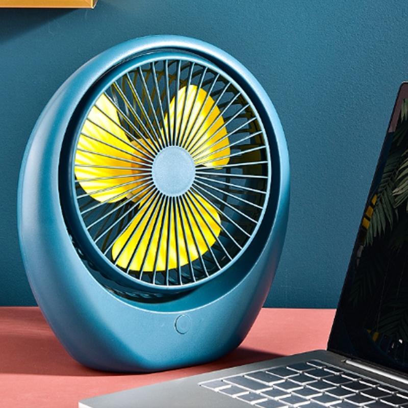 USB Fan Quiet Operation 3Speeds Quiet Operation USB Rechargeable for Home and Office Powerful Cooling