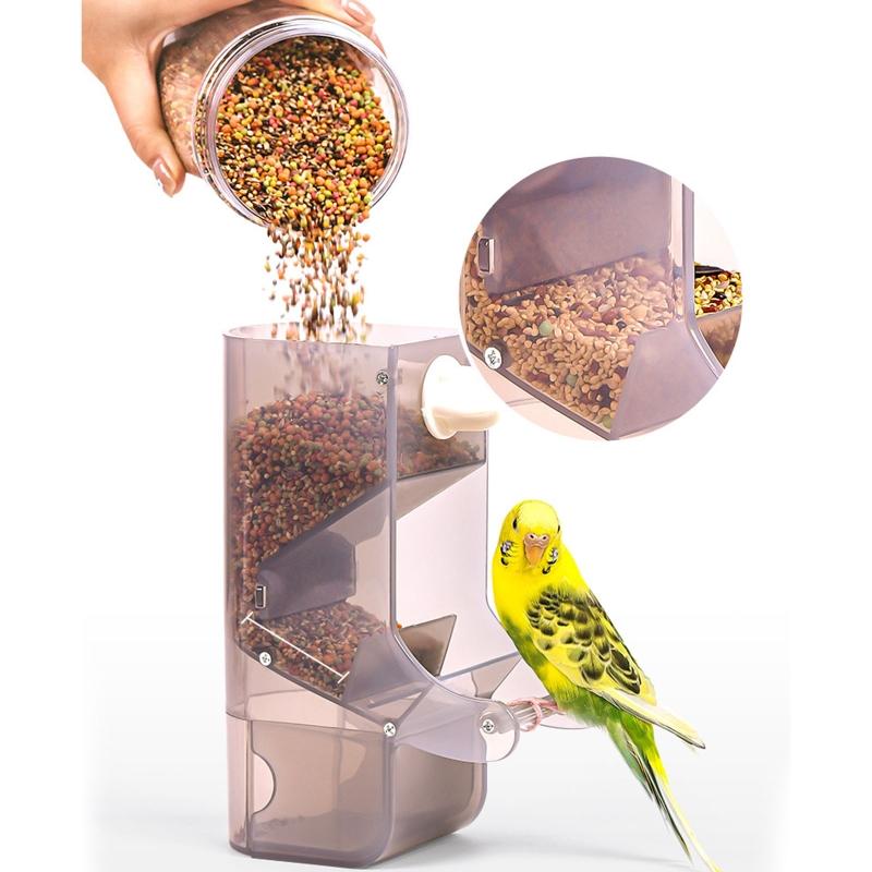 Bird Feeder Automatic Hanging Cup Food Dish for Cockatiels Canaries for Sun Conu