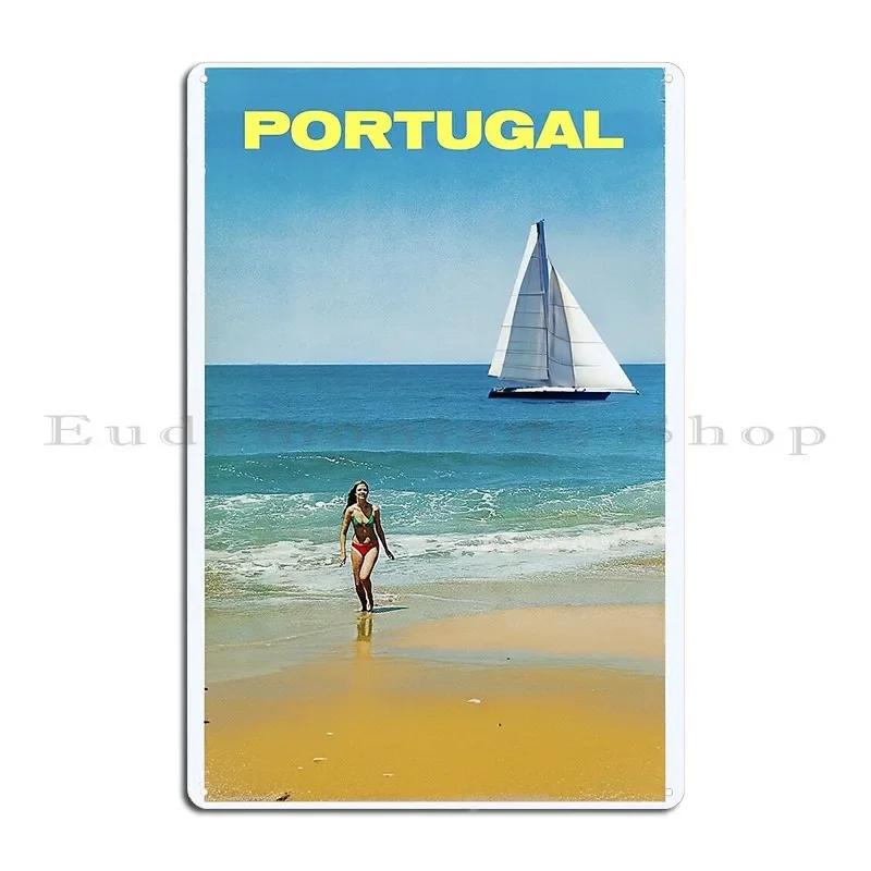 Portugal Travel Poster Metal Plaque Poster Garage Club Club Wall Decor Printed Tin Sign Poster 20x30cm(7.8x11.8inch)