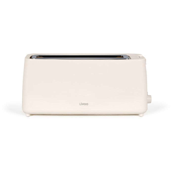 Long Slot Toaster - LIVOO - DOD168C - 900 W - Adjustable Thermostat : 7 Levels - Off-white
