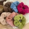 Retro Lambswool Plush Hair Scrunchie - Fuzzy Ponytail Holder for Women