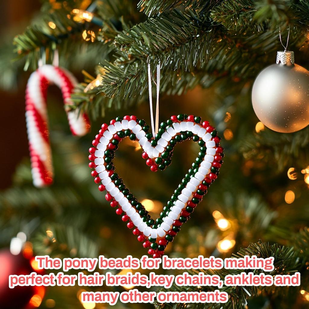 Pony Beads Sukh White Pony Beads Bulk 6x9mm Hair Beads Plastic Acrylic Braid Beads with Holes for Hair Braiding DIY Crafts Necklaces Keychains 1000+ -