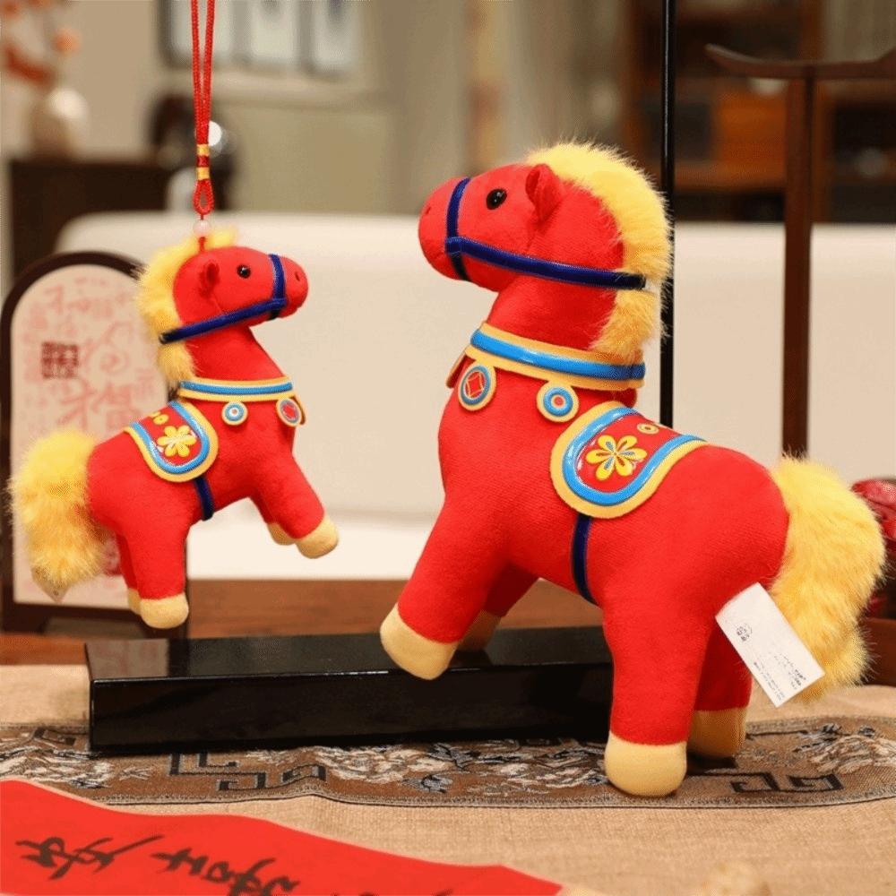 Mascot Dolls Horse Plush Toys PP Cotton Filling Zodiac Pony Figurine  Gift Giving