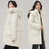 Down cotton-padded clothes women's medium and long cotton-padded clothes, foreign-style thickened loose hooded winter cotton-padded jacket