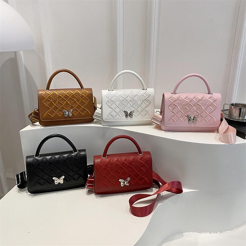 Einfache Textur Kleines Quadratische Tasche, Beliebte Handtasche, Lässige Umhängetasche