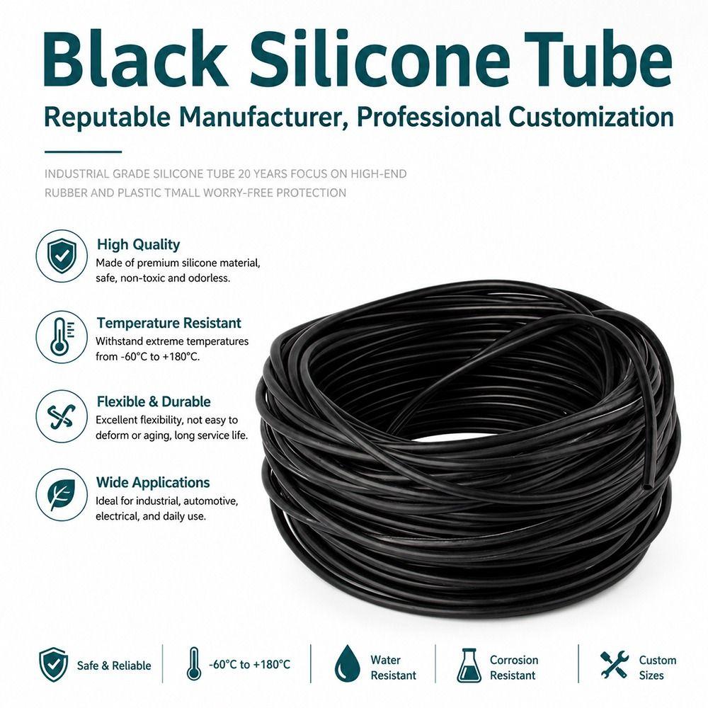 1Pcs Black Flexible Rubber Hose ID2-6mm Water Pipe Durable Garden Pipe  for Drink Water Faucet