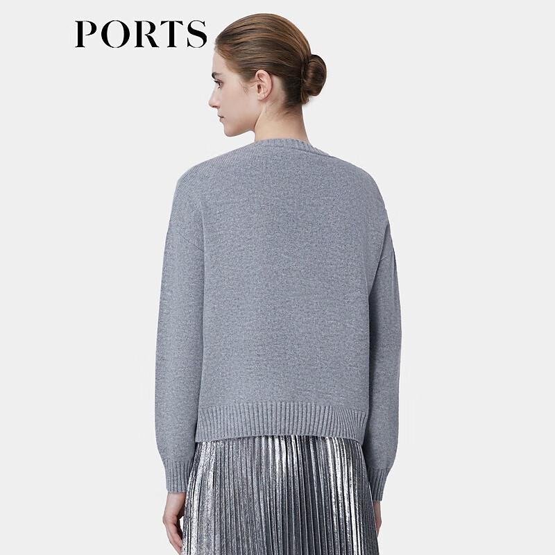 PORTS Women's Hand-Embroidered Wool-Cashmere Knit Top