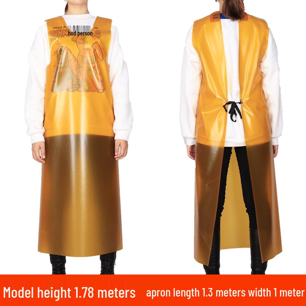 Extended Waterproof & Oil-Resistant Work Apron for Aquatic Product Slaughter