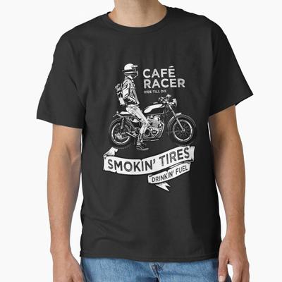 Cafe Racer Bikers Classic Motorcycle Rider 100% Cotton Printed Vintage T Shirt Large Size Adult Tops S-6XL
