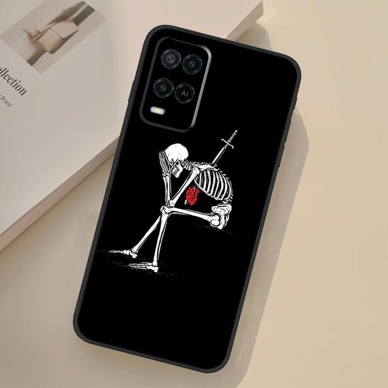 Death Skull Bones Clown Circus Case For Oppo A17 A57 A77 A74 A54 A94 A78 A98 A18 A60 A80 A40 A38 A58 A96 A76 A16 A15 A5 Pro