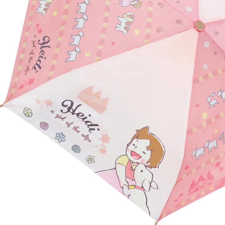 J's Planning Heidi, Girl of the Alps Folding Umbrella, Flower Pink, 53cm, 90467