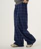 UNKNOWN PLANET Check Elastic Waist Pants Blue
