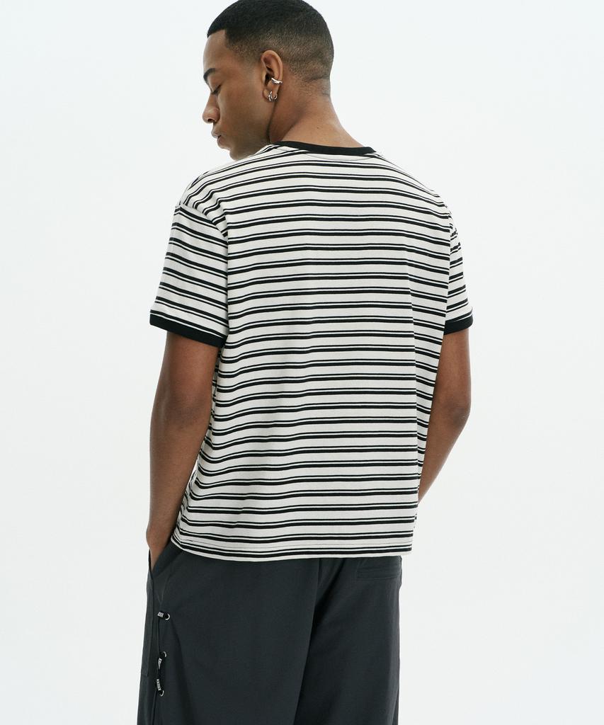 Keuleogsi Striped Ringer T-Shirt Black