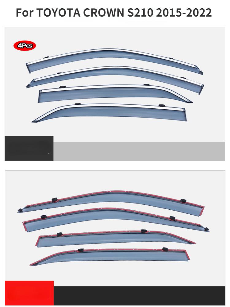 For TOYOTA CROWN S210 2015-2024 Window Visor Accessories Deflectors Visors Rain Guard Door Visor Vent Shades Ventvisor